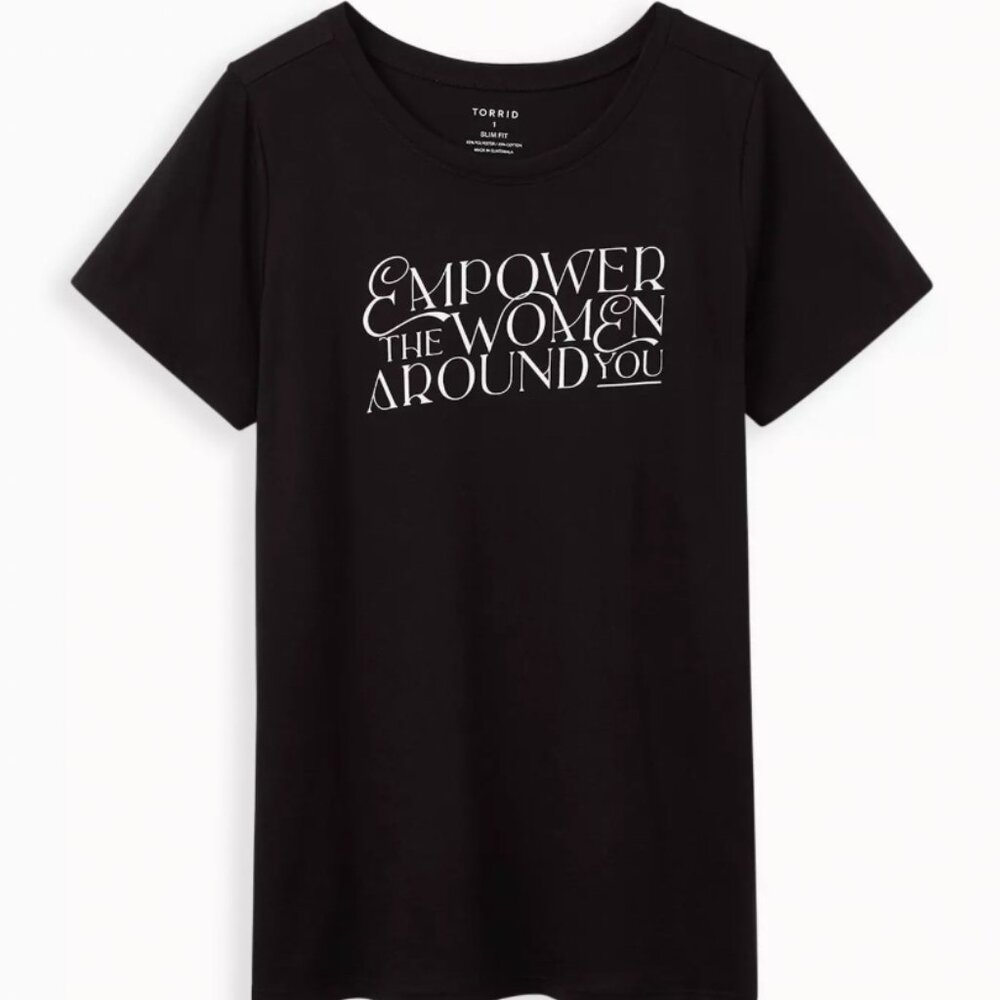 Torrid #TorridStrong Everyday Tee - Signature Jersey Empower Women Black 3X